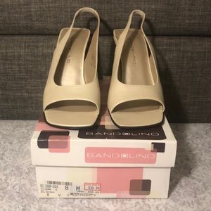 Bandolino Sling Backs, Size 8, Bone/Ivory